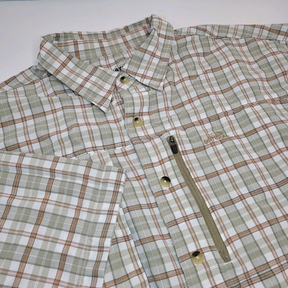 Natural Gear Fishing Shirt Mens 2XL Torch Plaid Excellent Vented Mesh Back Nylon